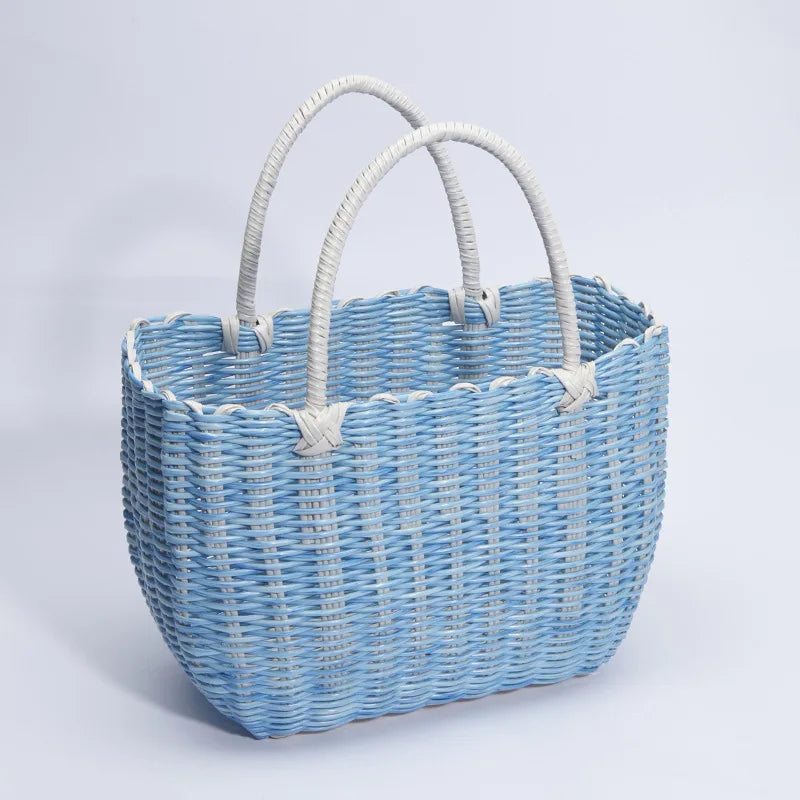 panier tissé imitation rotin pour pique-nique en extérieur