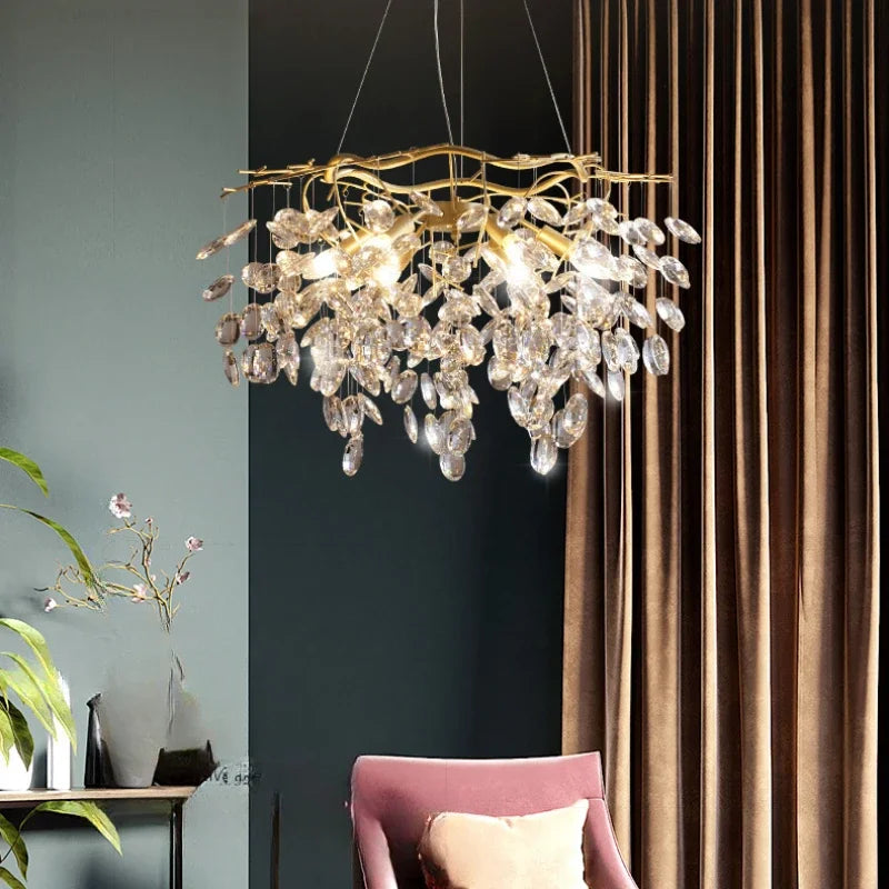 lustre en cristal de luxe pour un éclairage raffiné