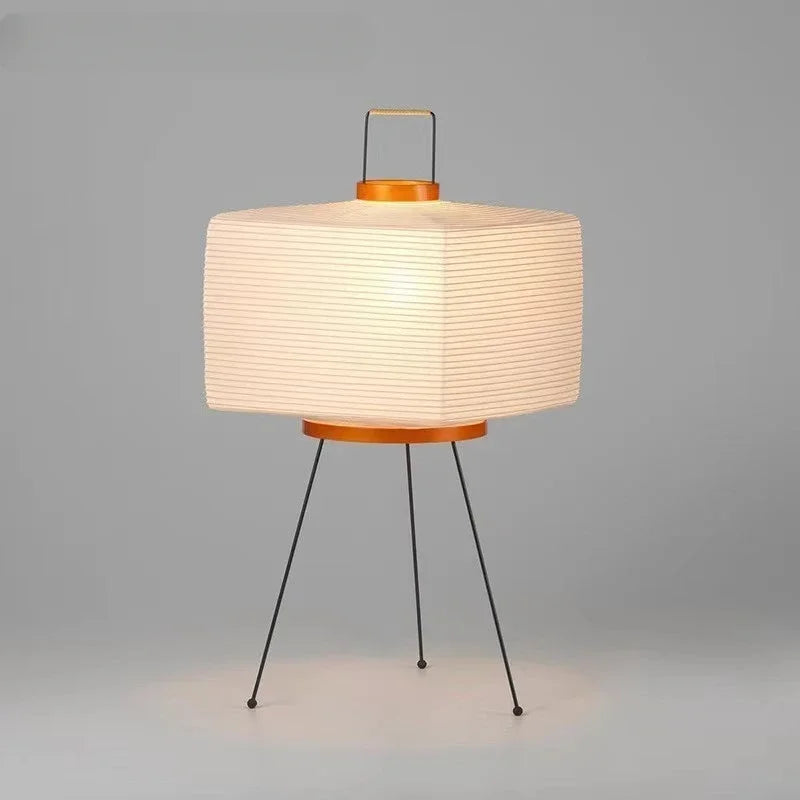 lampadaire vintage japonais en bois avec éclairage led décoratif