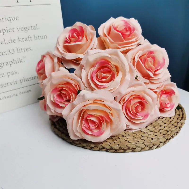 bouquet de roses artificielles pour mariage et décoration intérieure