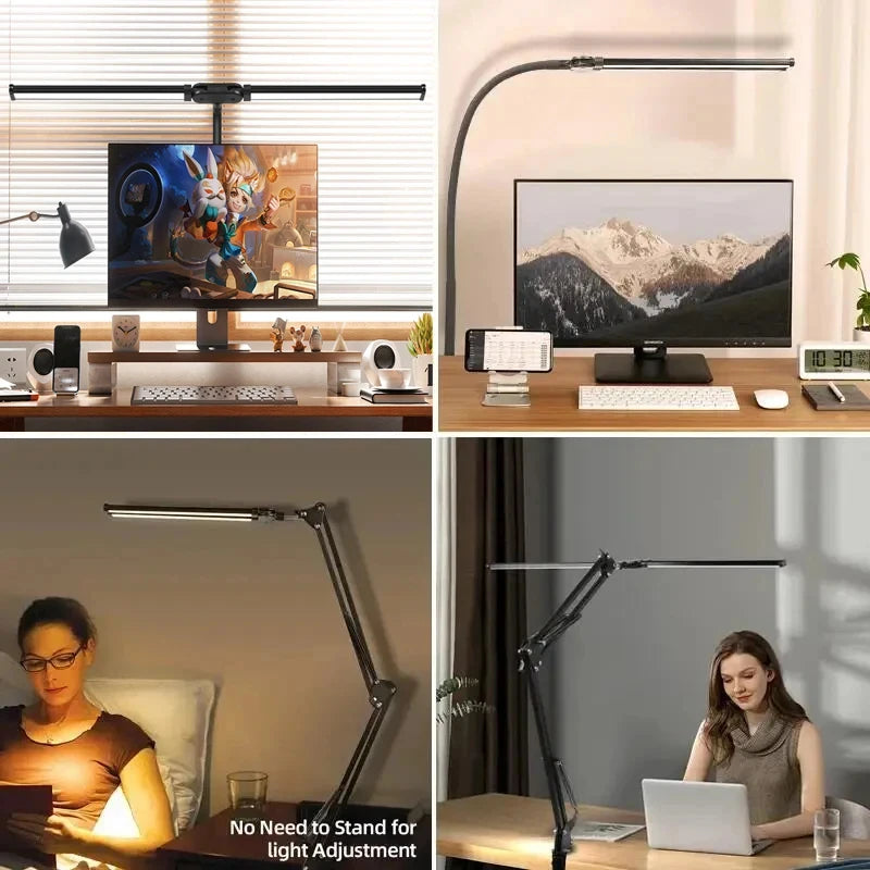 lampe de bureau à pince avec support et modes de couleur