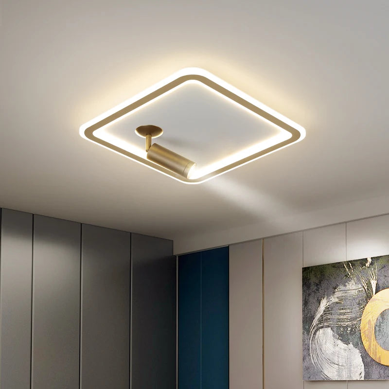 ins moderne plafond led ronde carrée avec projecteur monté en surface