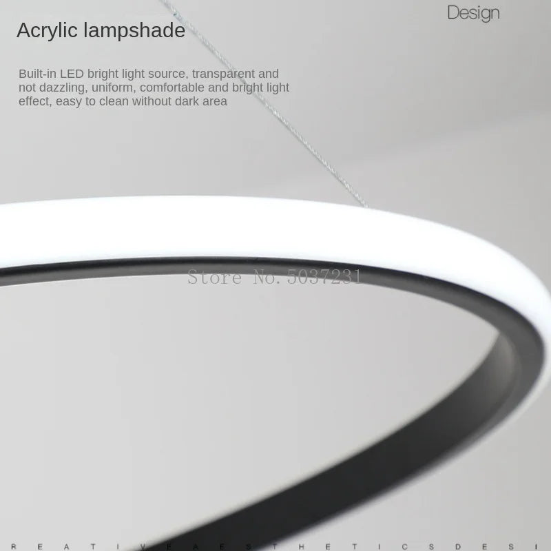 lustre circulaire moderne led éclairage suspendu nordique