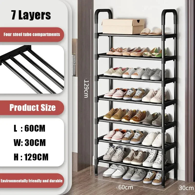 étagère à chaussures en métal à 5 niveaux gain de place tendance