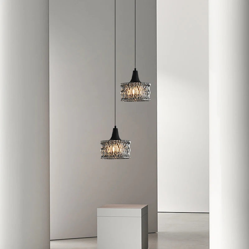 suspension italienne minimaliste en cuivre et verre haut de gamme