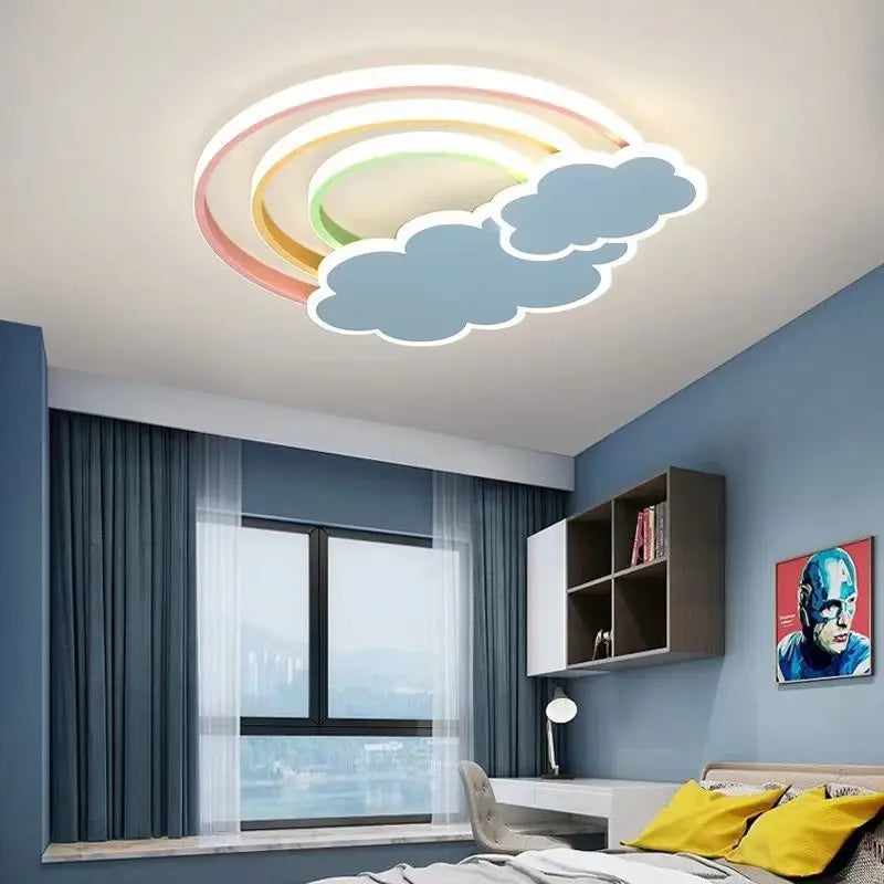 plafonnier nuage arc-en-ciel pour chambre d'enfant décorative et chaleureuse