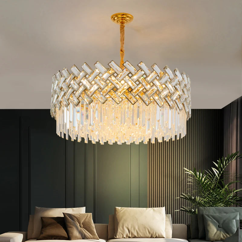 lustre moderne en cristal pour décoration intérieure élégante