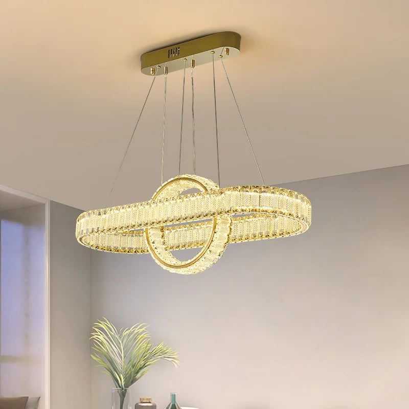 lustre led en cristal fantaisie lumière suspendue moderne