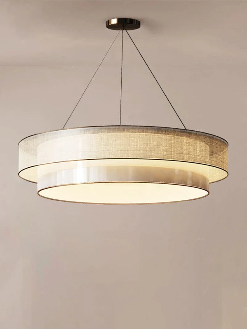 lustre circulaire moderne en tissu pour intérieur élégant