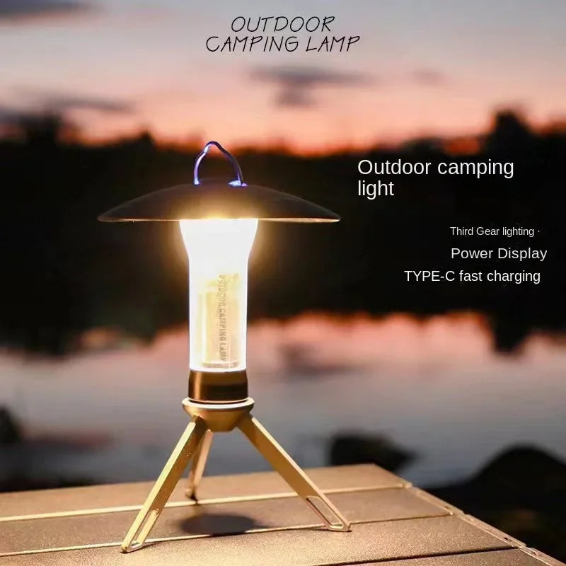 lampe de camping portable avec support trépied pratique et légère