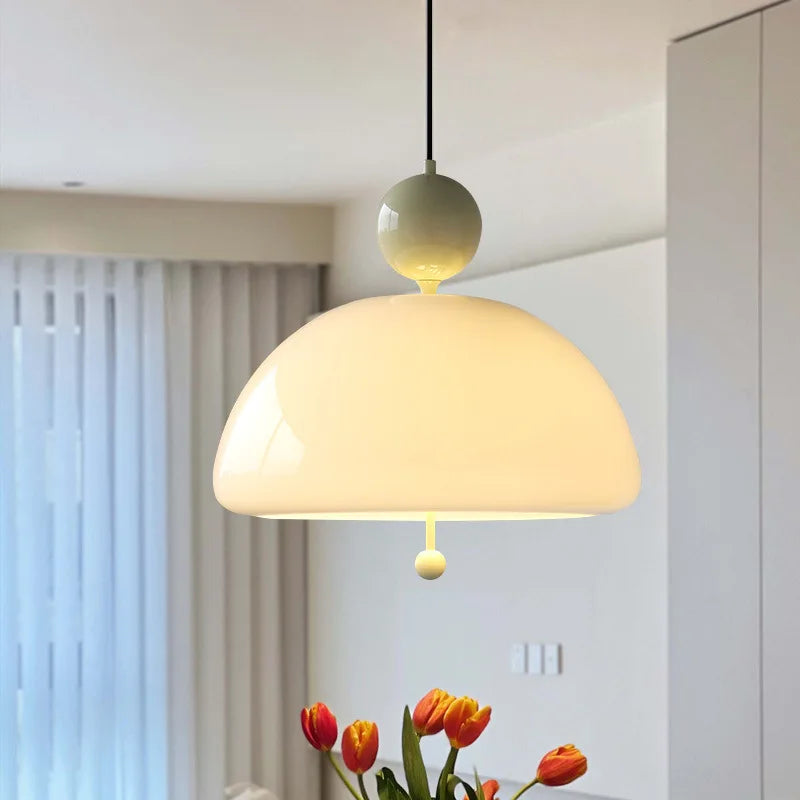 lampe led suspendue esthétique en verre champignon nordique