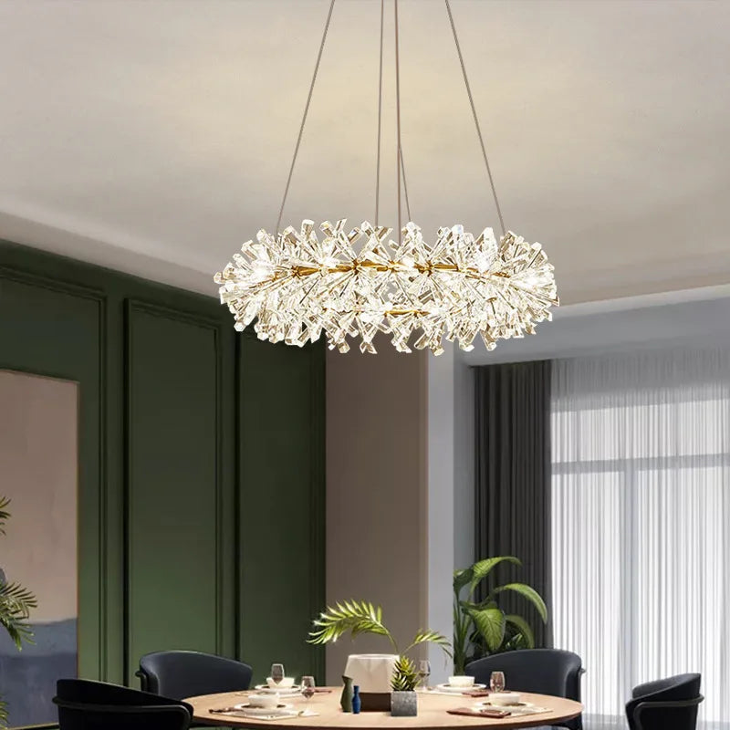 lustre en cristal moderne design créatif lumineux pour intérieur élégant