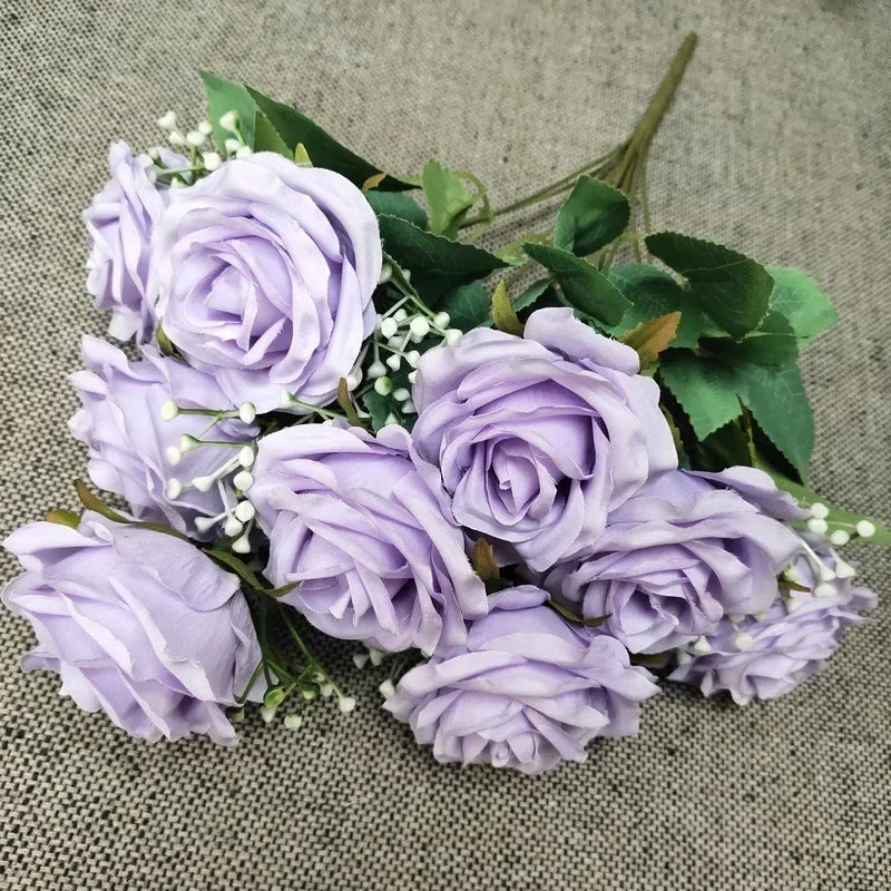 bouquet de roses en soie pour décoration de mariage et fêtes