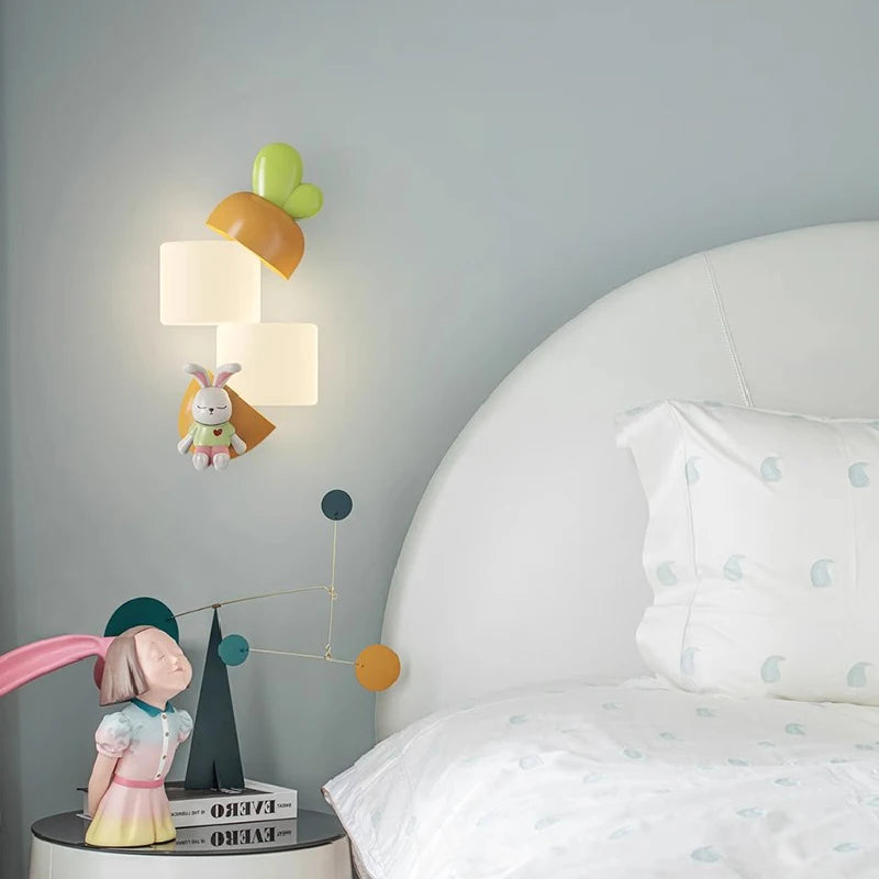 applique murale led en forme de lapin panda pour enfant