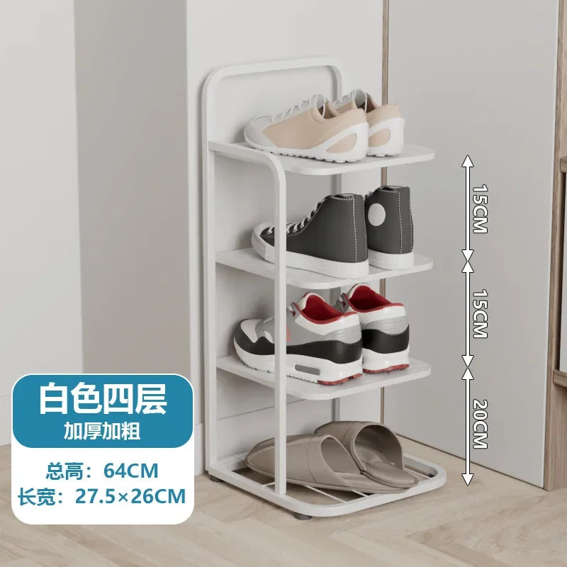 étagère à chaussures moderne en métal pour un rangement vertical élégant