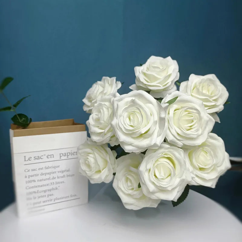 bouquet de roses artificielles pour mariage et décoration intérieure