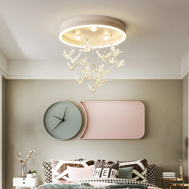 lustre led en cristal créatif chaud et romantique moderne