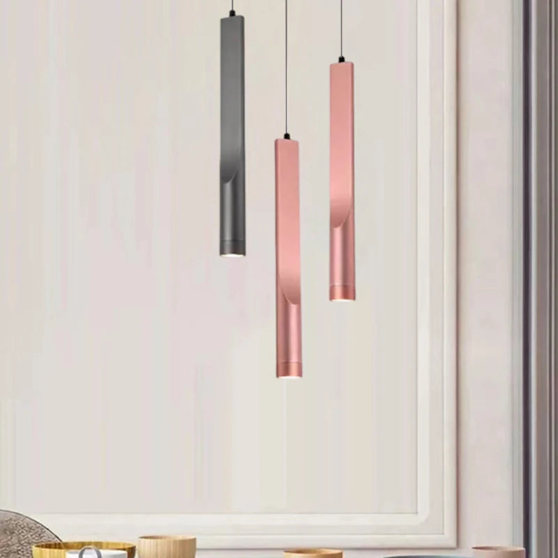 suspension aluminium noir or rose style minimaliste 3000K moderne