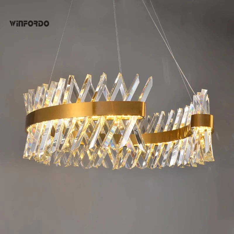 lustre de luxe en cristal winfordo wf-xd009 éclairage d'intérieur