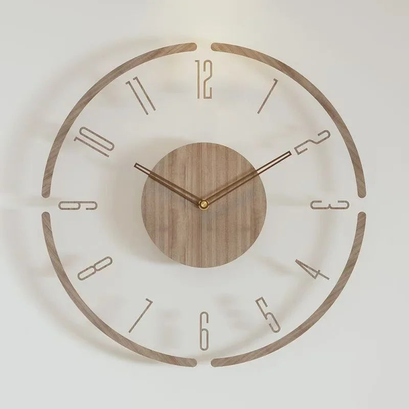 montre murale luxe en bois design moderne silencieuse quartz créative