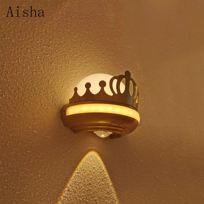 2023 New Crown Wall Lamp LED Outdoor Waterproof Wall Light IP65 Staircase Wall Lamp Children's Bedroom Wall Decoration Sconces