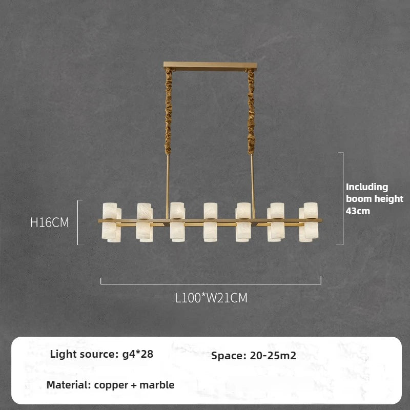 suspension postmoderne en cuivre et marbre design minimaliste