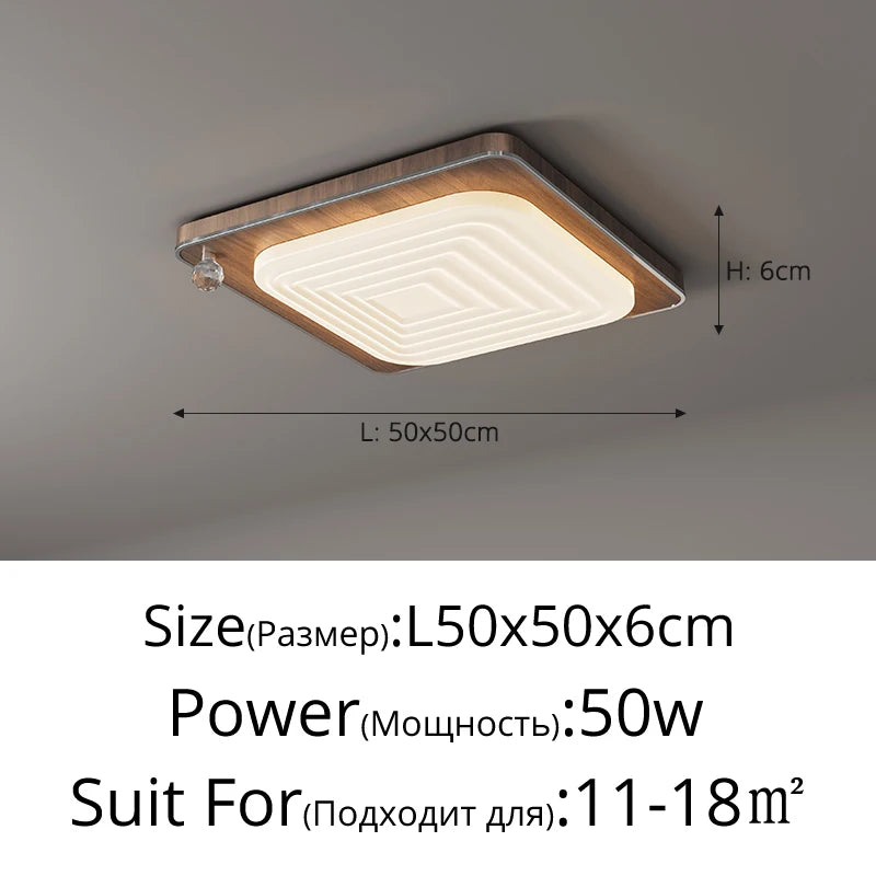 plafonnier à led style médiéval en bois rétro élégant