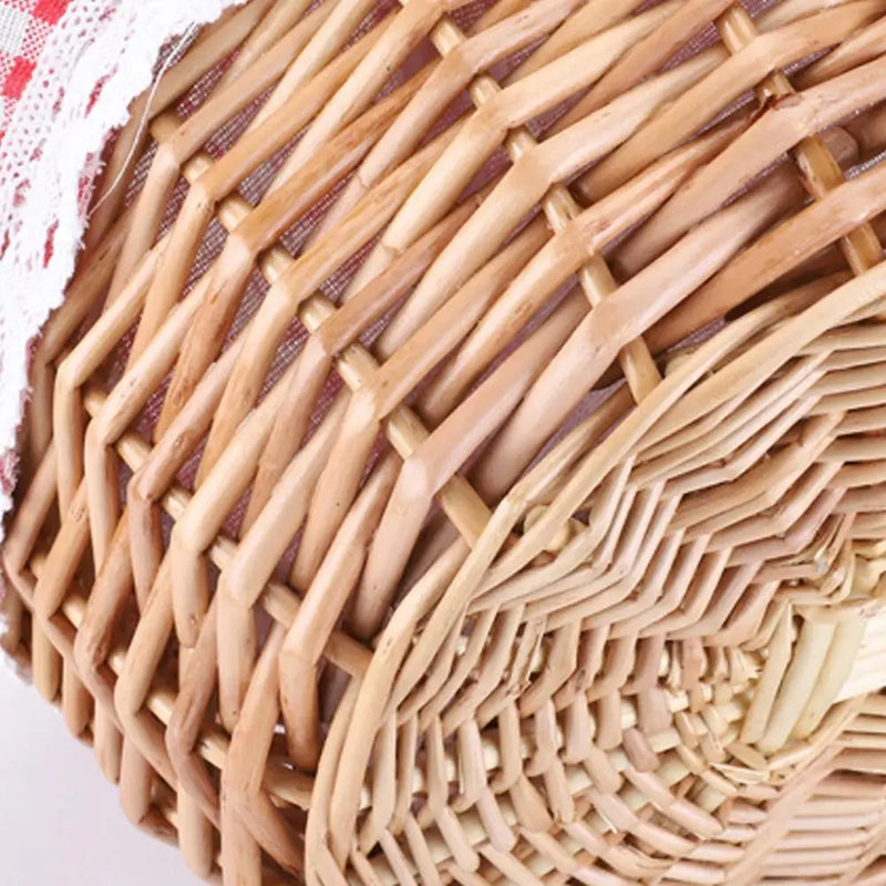 panier en osier pour pique-nique et rangement avec couvercles