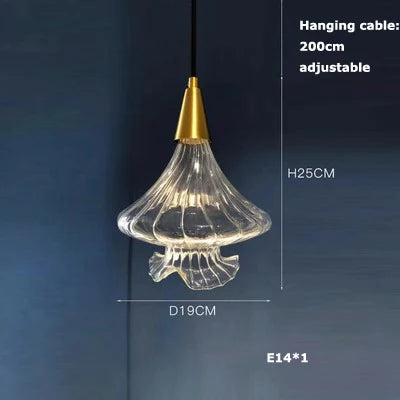 suspension en verre cristal art déco avec éclairage led