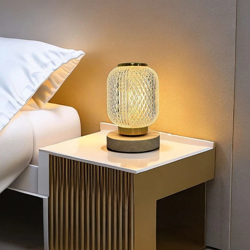 lampe à poser en cristal led rechargeable pour décoration intérieure