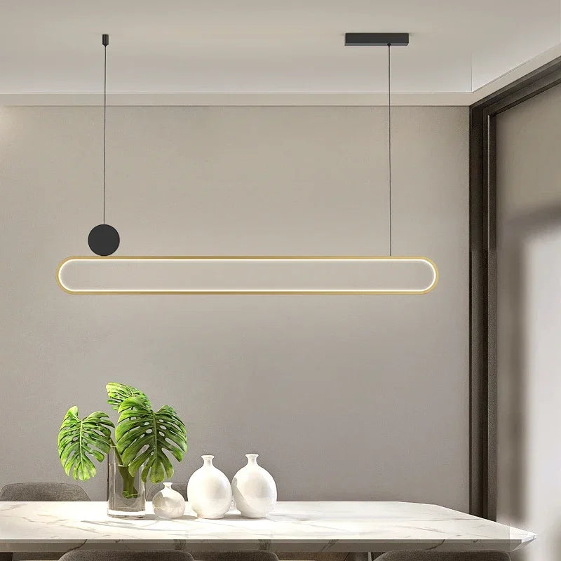 suspension led style nordique minimaliste double cercle pour intérieur