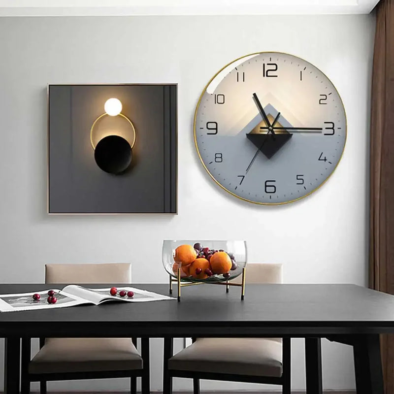 horloge murale en verre design moderne géométrique créatif décoratif