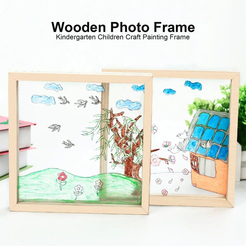 cadre photo en bois et verre acrylique pour enfants