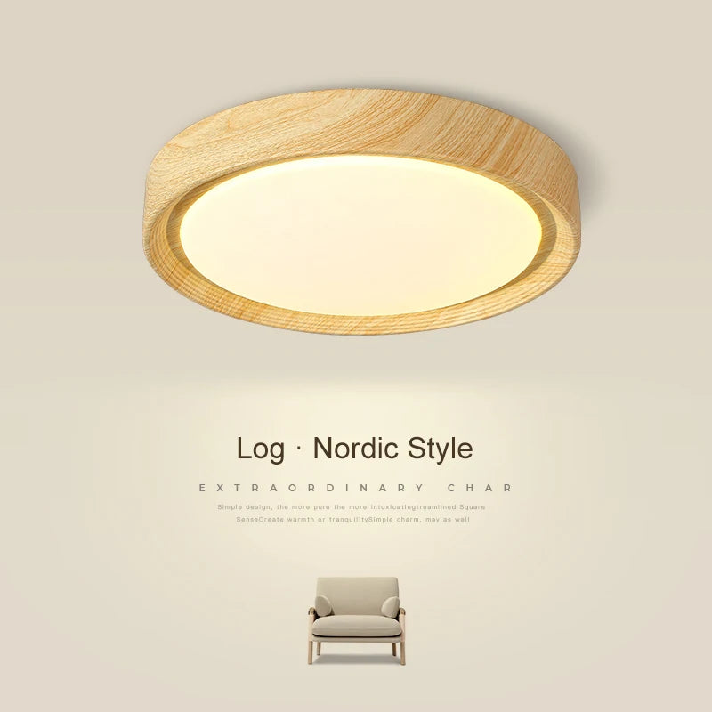 lampe led plafonnier minimaliste imitation bois créatif moderne