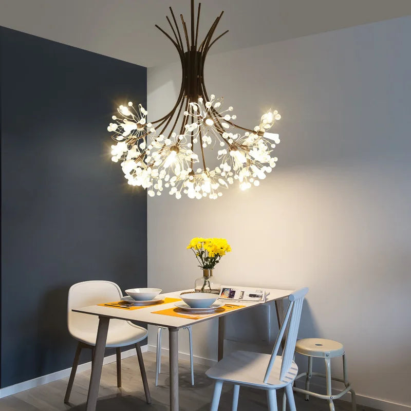 Dandelion Chandelier Nordic Pendant Lamp Ceiling Suspension Hanging Light for Living Ding Room