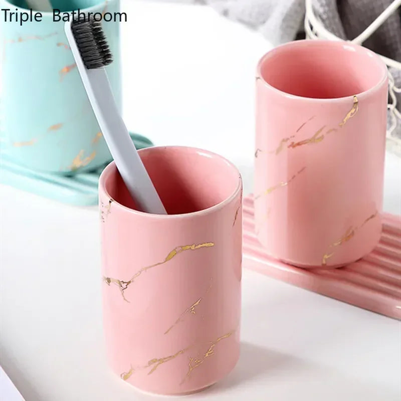 tasse en céramique pour couple porte-brosse à dents et rangement