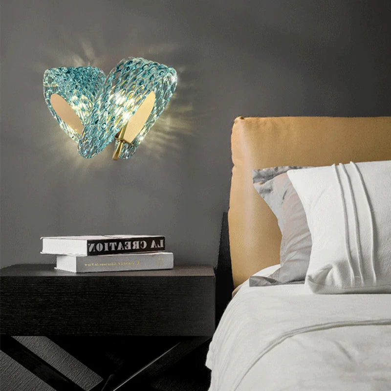 applique murale led de luxe en forme de fleur moderne en cuivre