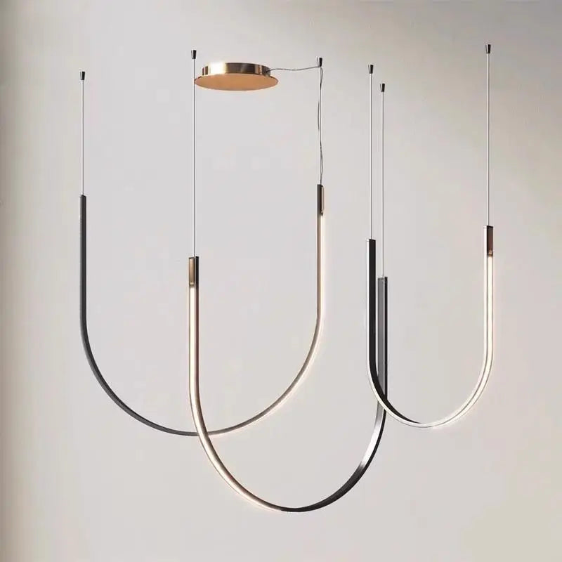 lustre design moderne en forme de u pour espaces industriels et créatifs