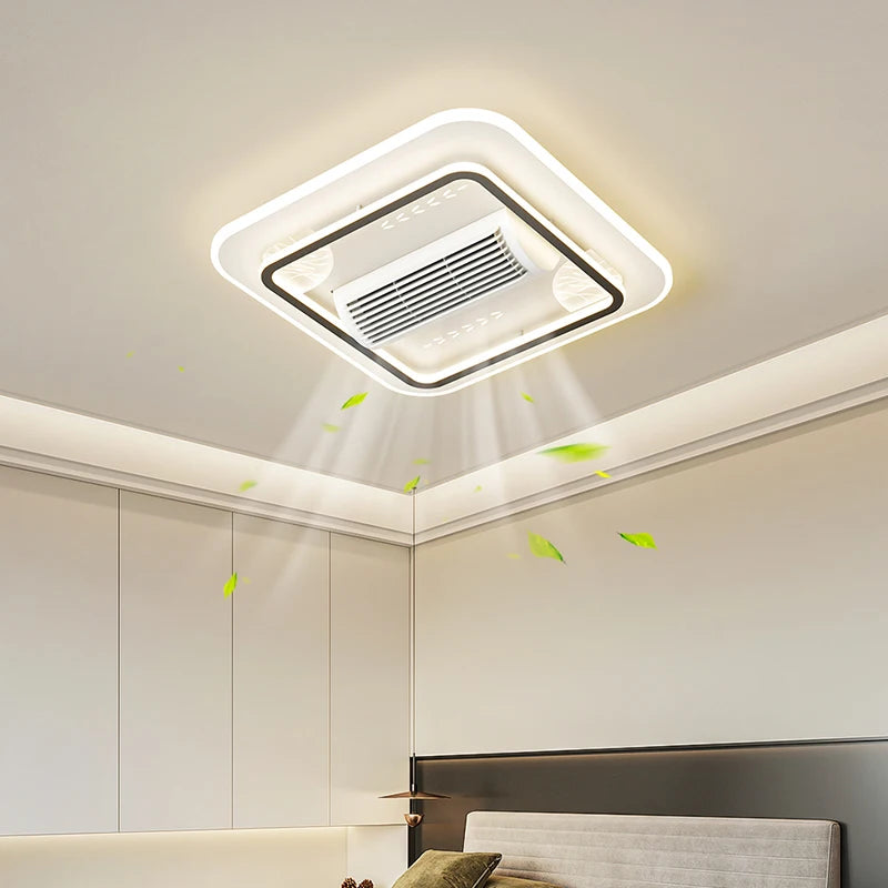 ventilateur de plafond sans feuilles avec éclairage moderne ultra-mince