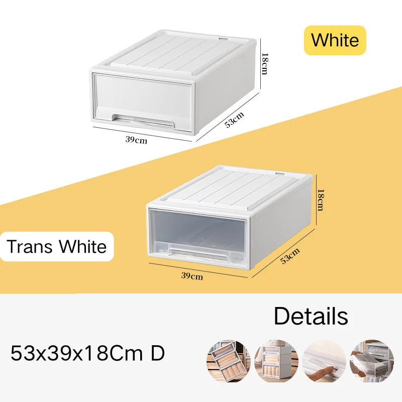 tiroirs empilables en plastique transparent pour rangement pratique