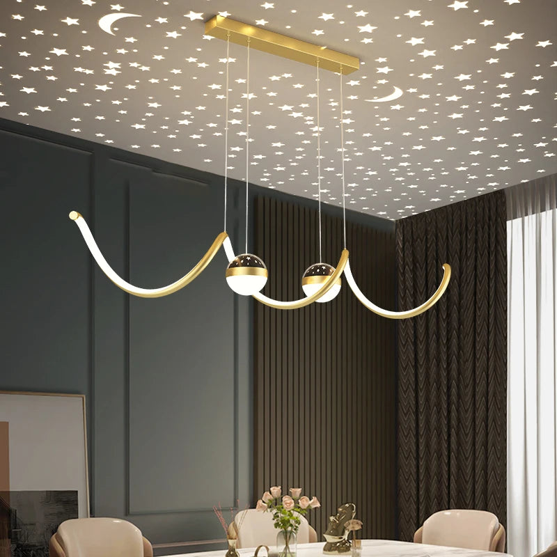 lustre étoile suspension créative pour décoration intérieure