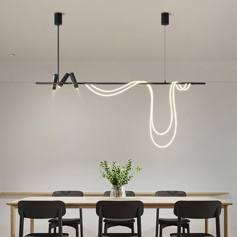 suspension led moderne pour intérieur long et simple