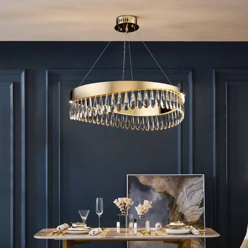 lustre en cristal de luxe pour éclairage décoratif intérieur