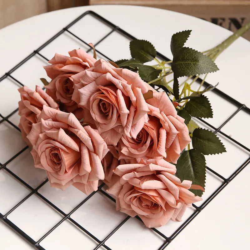 bouquet de roses artificielles pour décoration intérieure et extérieure