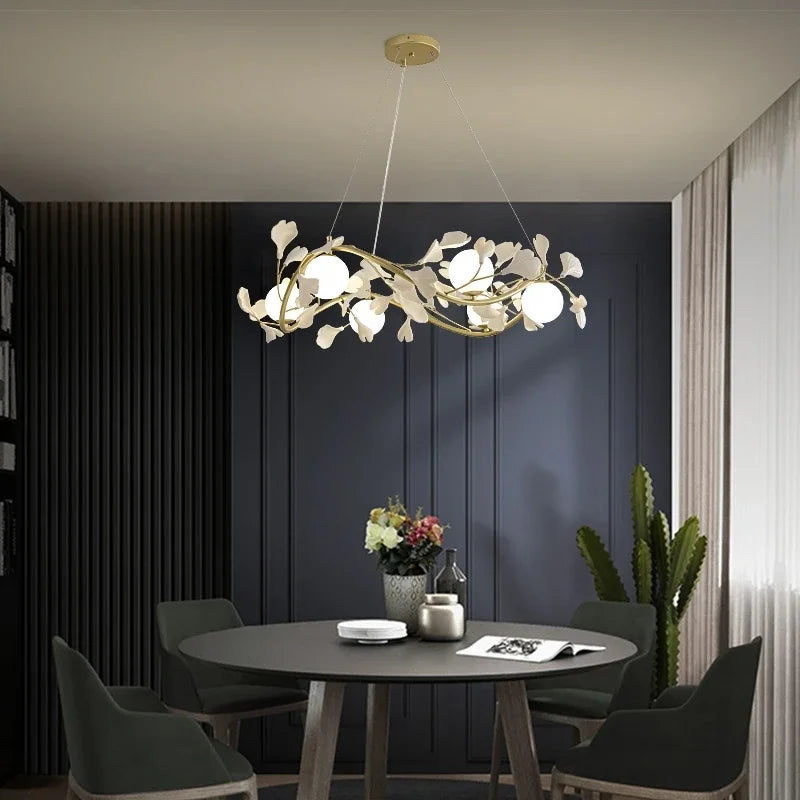 suspension luxe ginkgo design moderne pour éclairage élégant