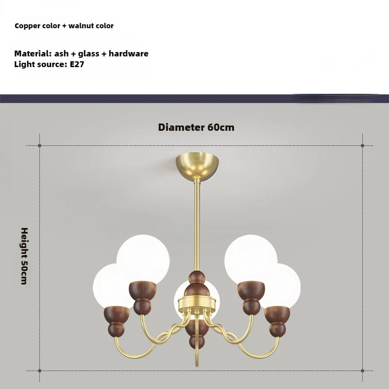 suspension en verre rétro en bois pour un intérieur élégant