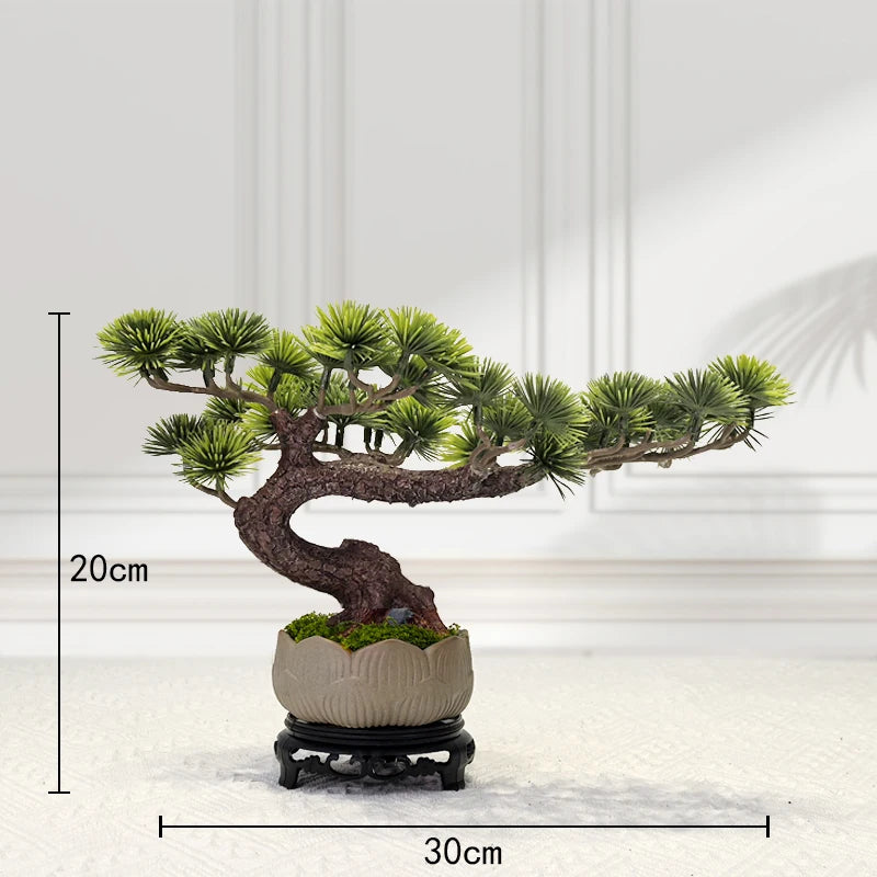 décoration intérieure faux arbre bonsaï style chinois pour un paysage apaisant