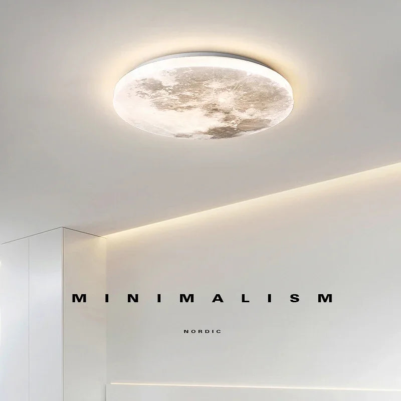 plafonnier design moderne en forme de lune pour intérieur créatif