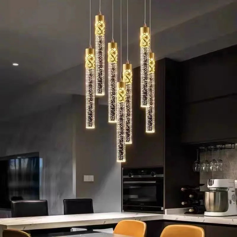 lustre en cristal led moderne pour décoration intérieure créative