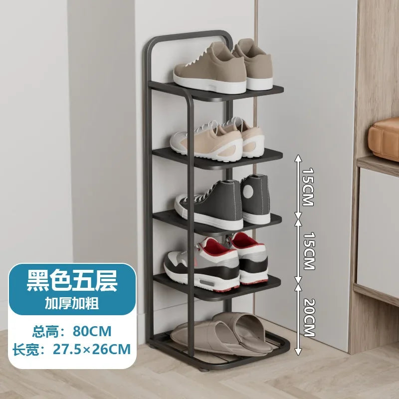 étagère à chaussures moderne en métal pour un rangement vertical élégant